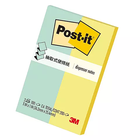3M Post-it R31-MT抽取式便條紙(黃+薄荷綠)